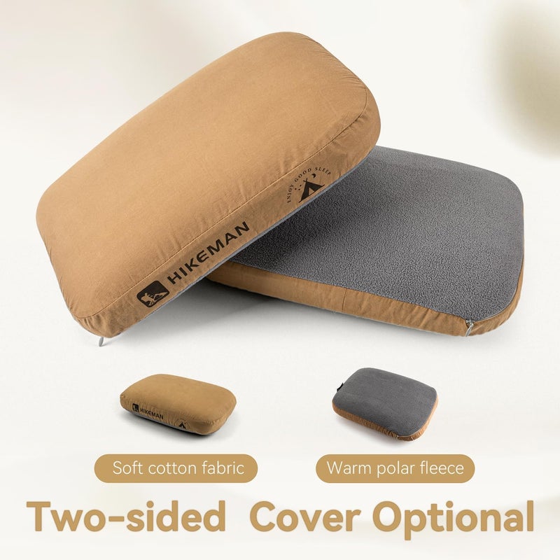 HIKEMAN Camping Memory Foam Pillow - Ultralight Travel Pillow,Backpacking Pillow with Removable Cover,Ergonomic Pillows,Neck Lumbar Support for Outdoor Camp,Sport,Hiking,Backpacking Sleep (Army Green) - Image 4